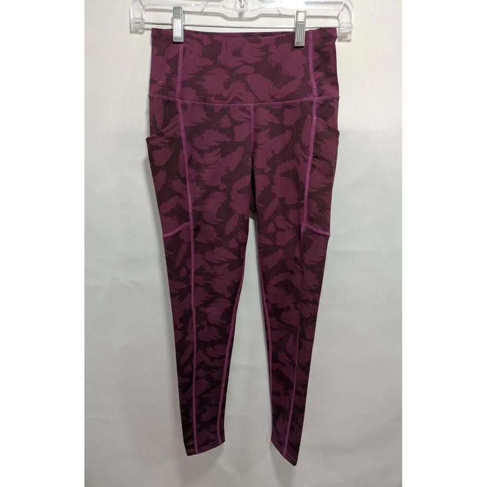Womens Body Glove Purple Camo Design Athletic‎ Running Leggings Pants Size Small